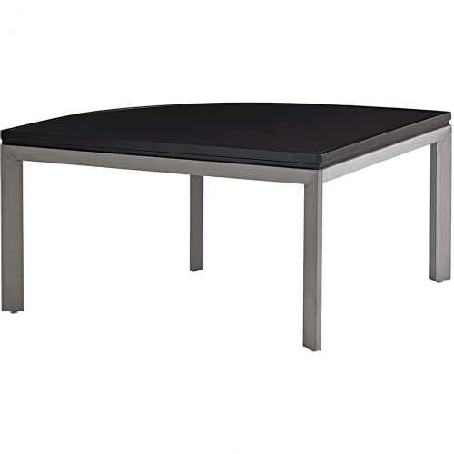 Del Mar Outdoor Sectional Corner End Table in Black Laminate & Gray Metal