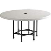 Pavlova Outdoor 60" Round Dining Table in Ivory Faux Limestone & Metal