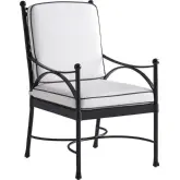 Pavlova Outdoor Dining Chair in Canvas Color Sunbrella Fabric & Graphite Metal