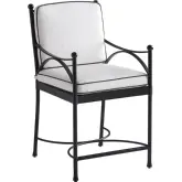 Pavlova Outdoor Counter Stool in Canvas Color Sunbrella Fabric & Graphite Metal