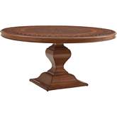 Harbor Isle Outdoor Round Dining Table in Walnut Finish Aluminum