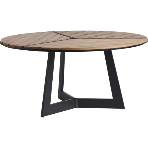 South Beach Outdoor 60" Round Dining Table in Teak & Aluminum