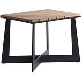South Beach Outdoor Square End Table in Teak & Aluminum