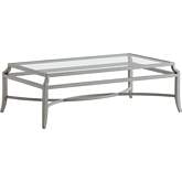 Silver Sands Outdoor Cocktail Coffee Table in Gray Aluminum & Glass