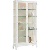 Lakeshore Curio Cabinet in White, Taupe & Tempered Glass