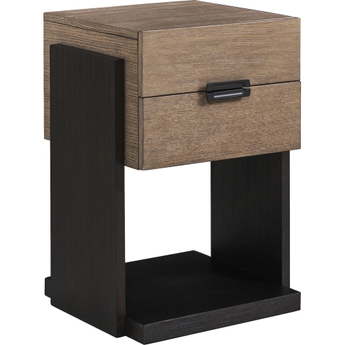 Chatham Nightstand in Taupe & Espresso Finish Wood