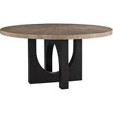 Regent 60" Round Dining Table in Taupe & Espresso Finish Wood