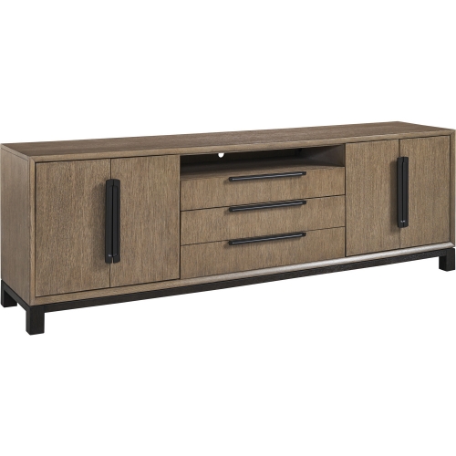 Monrovia 92" TV Stand Media Console in Taupe & Espresso Wood