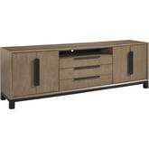 Monrovia 92" TV Stand Media Console in Taupe & Espresso Wood