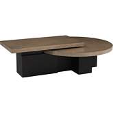 Portofino Nesting Cocktail Coffee Table in Taupe & Espresso Finish Wood