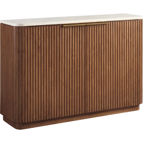 Avenida Hall Chest Cabinet in Wood & Anticato Marble