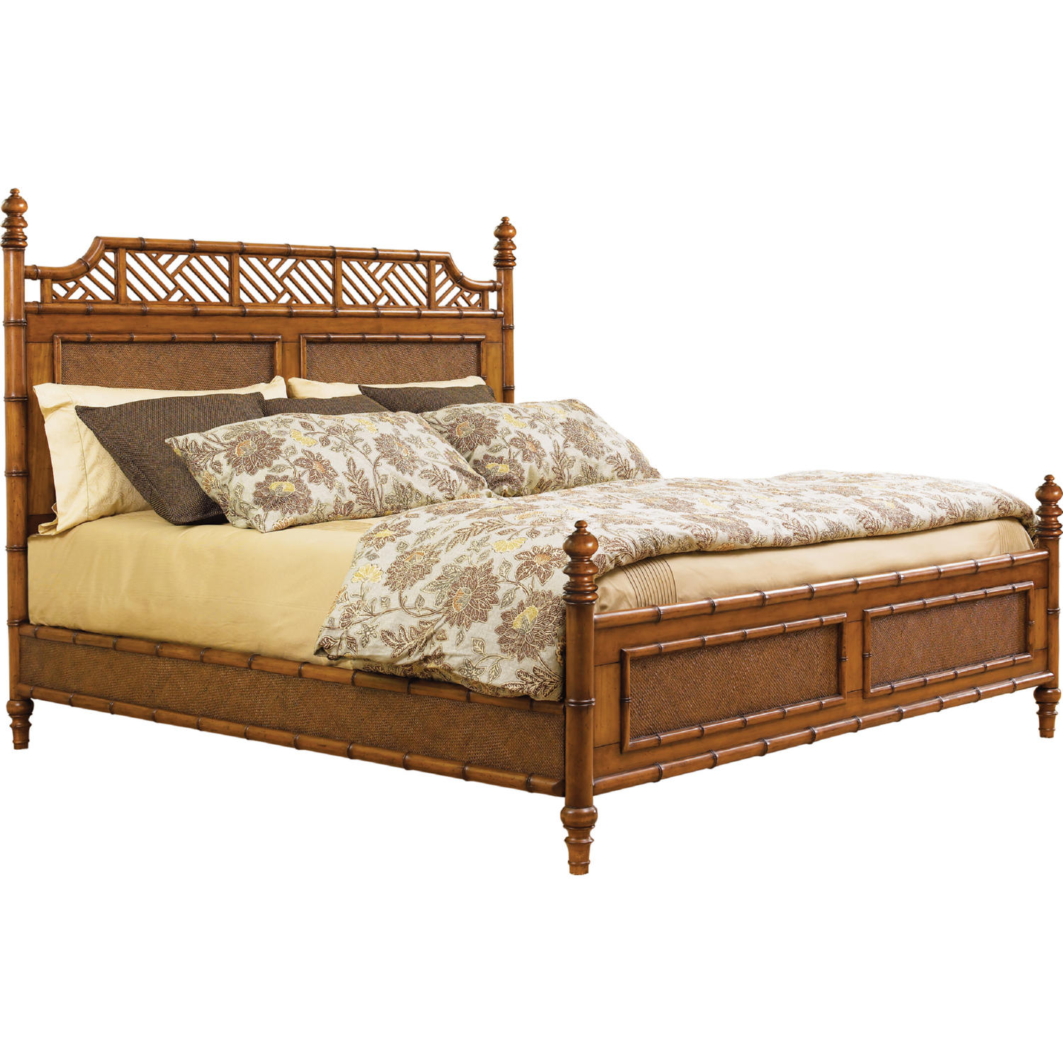 Tommy Bahama Home 531-163C West Indies Queen Canopy Bed in Bamboo