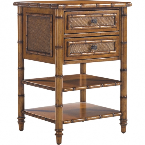 Ginger Island 2 Drawer Bedside Chest in Bamboo & Wood