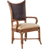 Mangrove Dining Arm Chair in Brown Woven & Gold Sand Fabric (Set of 2)