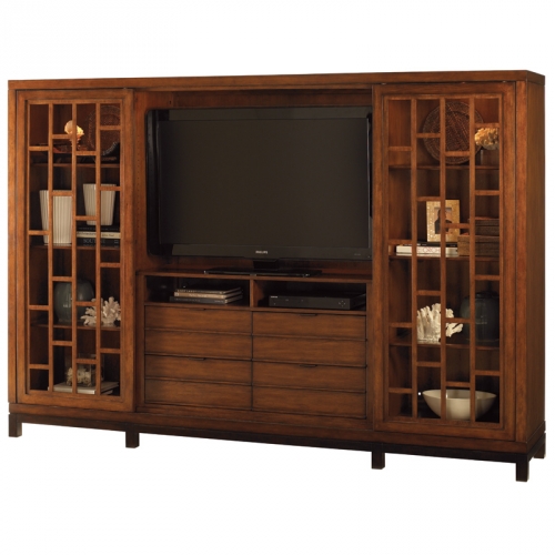Point Break 110" Entertainment Wall Unit in Sienna