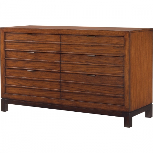 Palm Bay Dresser with 6 Drawers in Bali & Walnut Finish