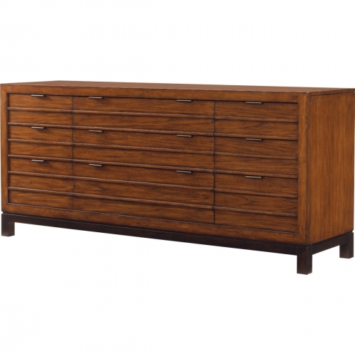 Oceania Dresser with 9 Drawers in Bali & Walnut Finish
