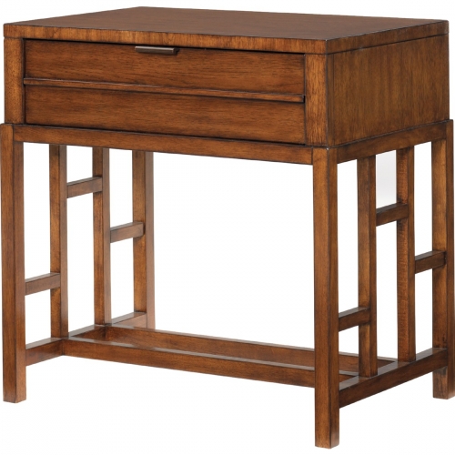 Kaloa Nightstand with 1 Drawer & Open Fretwork in Bali Finish