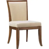 Kowloon Dining Side Chair in Golden Ivory Fabric & Wood