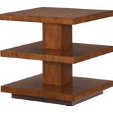 Lagoon Lamp Table with 2 Shelves in Bali Finish on Walnut Base