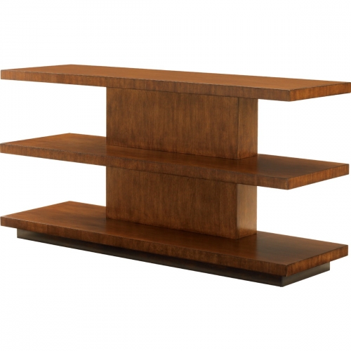 Lagoon Sofa Table with 2 Shelves in Bali Finish on Walnut Base