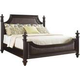 Harbour Point Queen Bed in Tobacco Brown Mahogany & Rattan