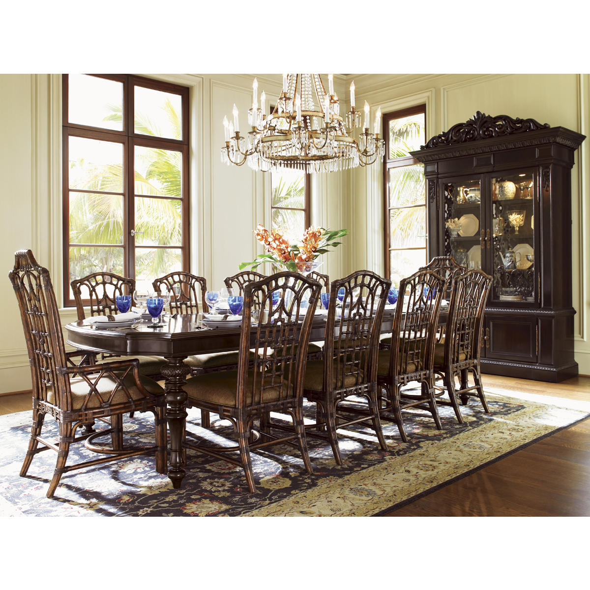 tobacco brown dining table Royal Kahala Islands Edge Dining Table Tommy Bahama Home