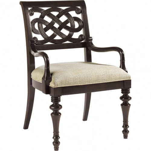 Molokai Arm Chair in Golden Ivory Fabric & Wood