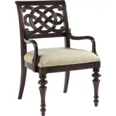 Molokai Arm Chair in Golden Ivory Fabric & Wood