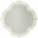 Paget Mirror in Quatrefoil & Diamond Pattern White Wood