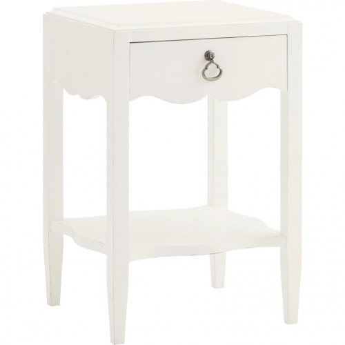 Water Street Bedside Table in White Wood