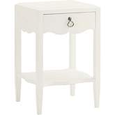 Water Street Bedside Table in White Wood