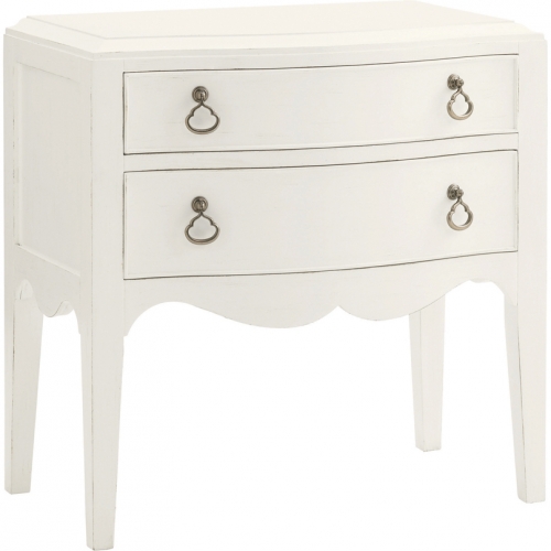 Martello 2 Drawer Nightstand in White Wood