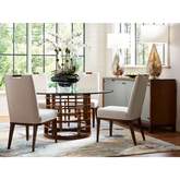 Meridien 60" Round Dining Table Wood & Glass
