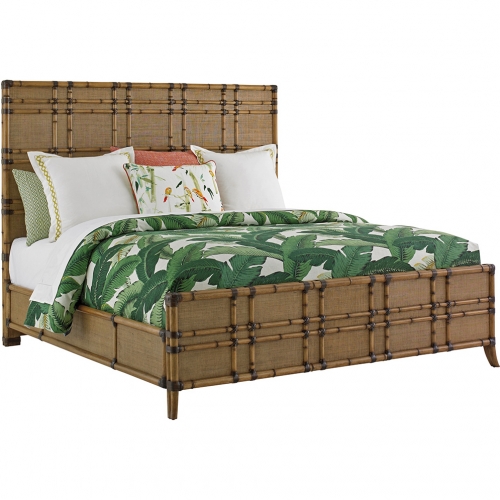 Coco Bay King Panel Bed in Raffia & Bamboo