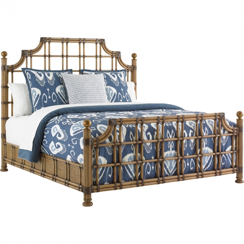 St. Kitts Rattan King Bed in Raffia & Rattan