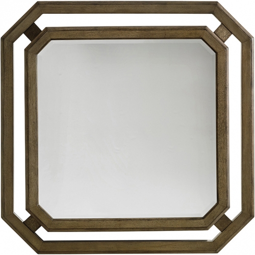 Callan Square Mirror in Driftwood Gray