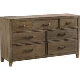 Lockeport 7 Drawer Triple Dresser in Weathered Driftwood Gray Finish