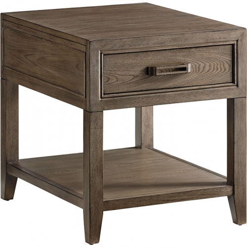 Pearce 1 Drawer End Table in Driftwood Gray Finish