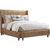 Ivory Coast CA King Bed in Woven Banana Leaf & Wood