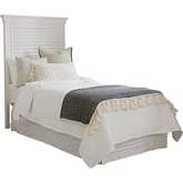 Royal Palm Louvered Shutter Twin Headboard in Shell White Wood