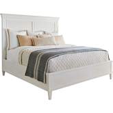 Royal Palm Louvered Shutter King Bed in Shell White Wood