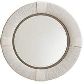 Seacroft Round Mirror in Shell White Twisted Lampakanai, Wood & Pewter