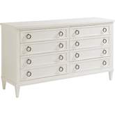 Kings Bay 8 Drawer Double Dresser in Shell White Wood