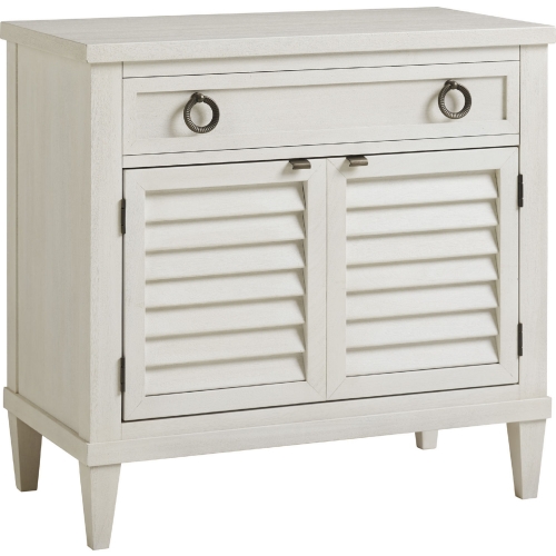 Glades Shutter Nightstand in Shell White Wood