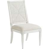 Regatta Dining Chair in White Wood, Woven, & Sand White Fabric (Set of 2)