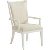 Sea Winds Arm Chair in Shell White Wood & Sand White Fabric (Set of 2)