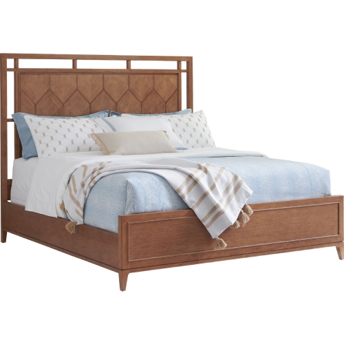 Rancho Mirage CA King Panel Bed in Sundrenched Sierra Tan Wood