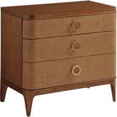 Moreno 3 Drawer Nightstand in Sierra Tan Wood & Raffia