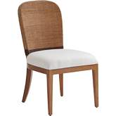 Bryson Dining Chair in Tan Wood, Lampakanai & Winter White Fabric (Set of 2)